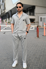 Grey Button Up Performance Set | Swift Mart