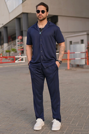 Navy Button Up Performance Set | Swift Mart